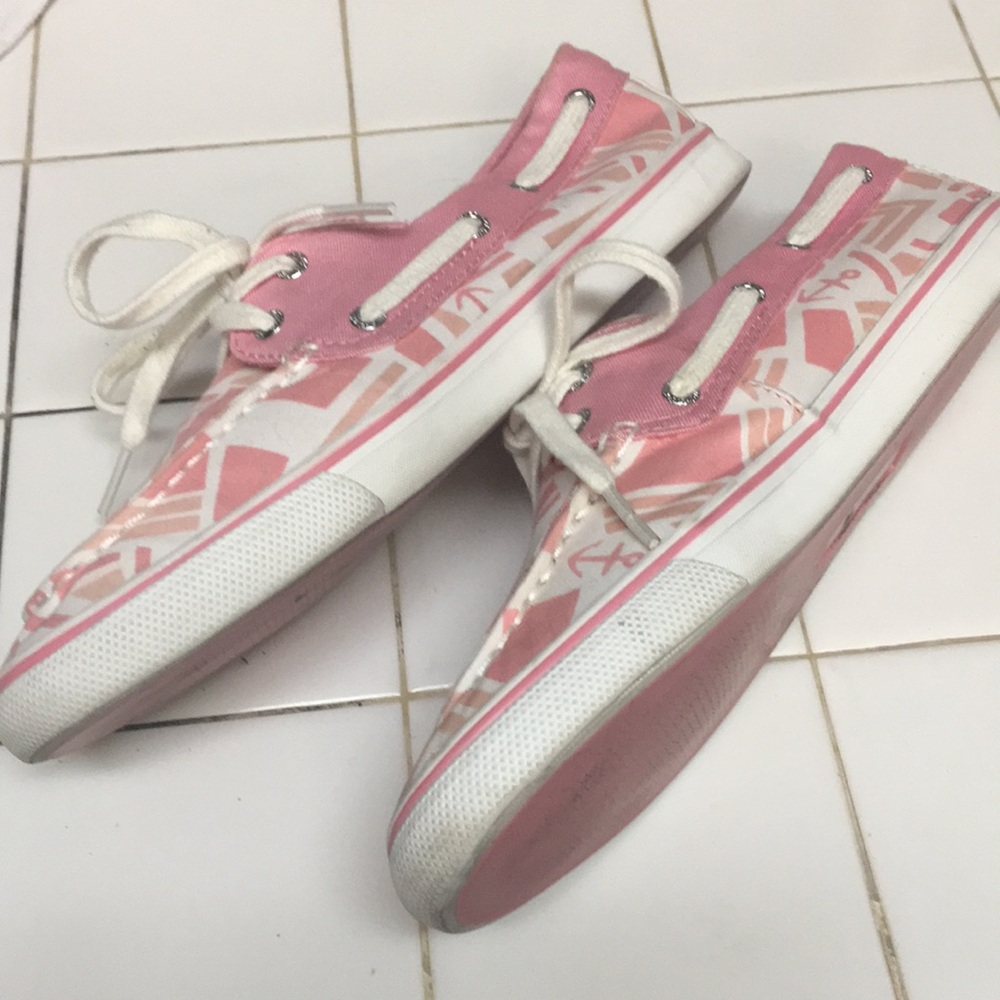 Sperry Pink/Coral Patterned Boat Shoes - Picture 6 of 8